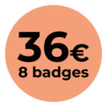 36 euros (8 badges)
